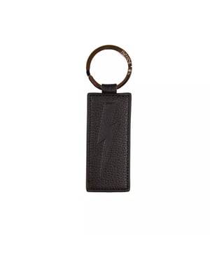 Neil Barrett Zwart Leren Heren Sleutelhanger