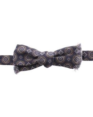 Dolce & Gabbana Blauwe Zijde Barok Fantasie Strikdas Papillon
