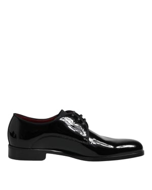 Dolce & Gabbana Zwarte Leren Veterschoenen voor Mannen Derby Formeel