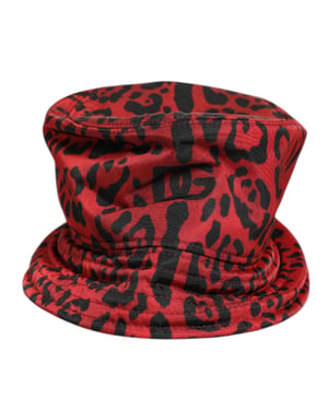 Dolce & Gabbana Rood Zwart Nylon Levenslijn Leeuwprint Hoed Muts voor Mannen