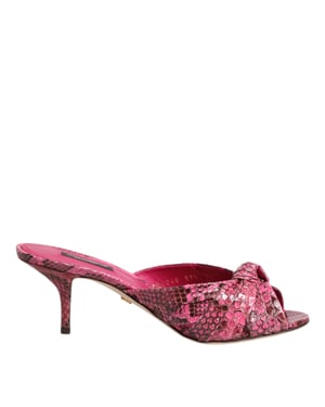 Dolce & Gabbana Roze Leren Hakken Slides Sandalen Schoenen
