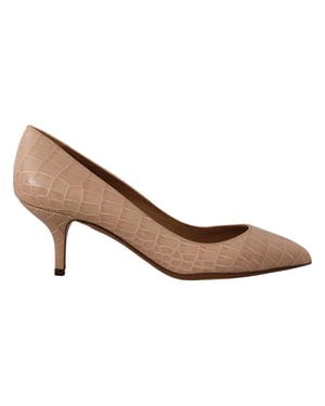 Dolce & Gabbana Beige Leren Puntige Hakken Pumps Schoenen