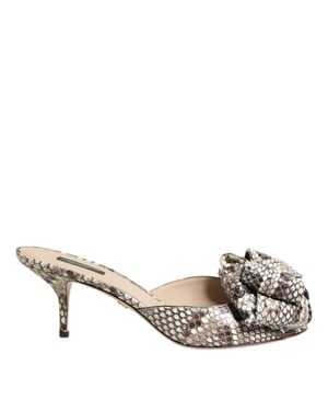 Dolce & Gabbana Multicolour Keira Strik Leren Peep Toe Mules Schoenen