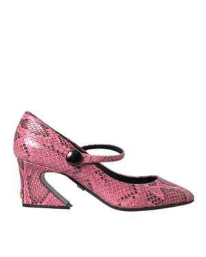 Dolce & Gabbana Roze Python Leren Mary Jane Hakken Schoenen