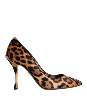 Dolce & Gabbana Bruine Luipaard Kalfs-Haar Hakken Pumps Schoenen