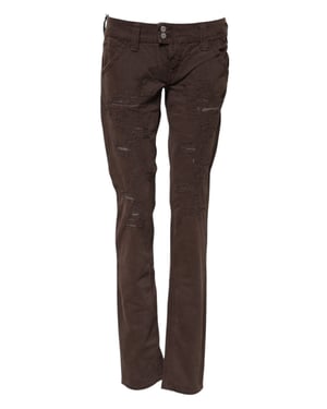 CYCLE Bruine Katoenen Lage Taille Skinny Casual Jeans