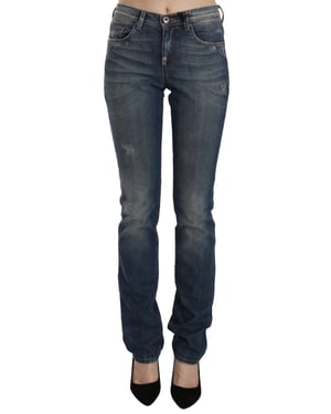 Ermanno Scervino Blauwe Gewassen Bootcut Casual Denim Broek Jeans