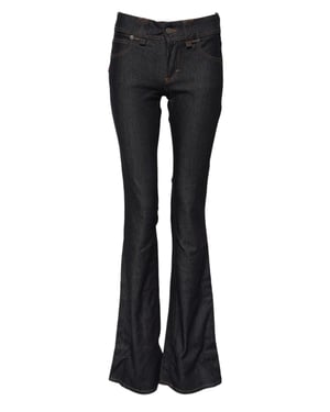 John Galliano Blauwe Mid Waist Katoenen Wide Leg Denim Jeans