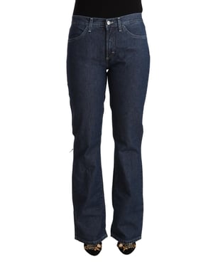 GF Ferre Blauw Katoenen Middelhoge Flared Denim Jeans