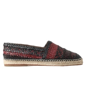 Dolce & Gabbana Zwarte Bordeaux Buffelleer Espadrilleschoenen