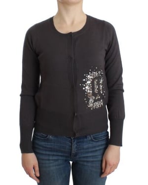 John Galliano Paarse Wollen Gekleurde Sequins Cardigan Brei Trui