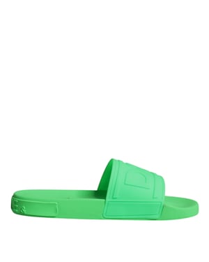 Dolce & Gabbana Groene Leren Slippers Sandalen Strandmode Schoenen