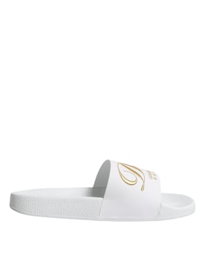 Dolce & Gabbana Witte Leren Slippers Sandalen Strandmode Schoenen