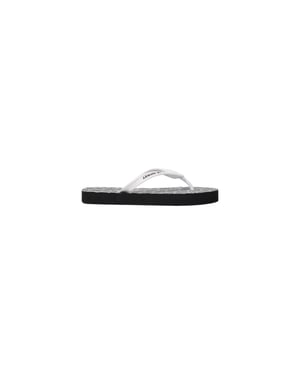 Armani Exchange Zwart-Witte Rubber Flip-Flops Sandalen