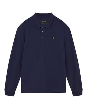Lyle & Scott Herenpolo met lange mouwen en logo (Marineblauw)