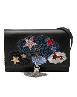 Tweedehands Kalfsleer Cloud Ster Applicatie Classic Monogram Kate Tassel Portemonnee Op Ketting