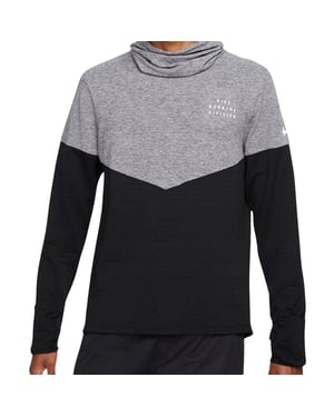 Nike Heren Repel Therma-Fit Hardloopshirt (Zwart/Grijs)
