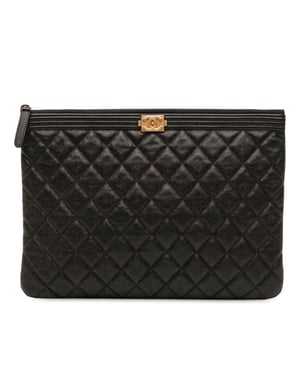 Tweedekans Medium Gequilt Caviar Boy O Case Clutch