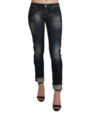 Acht Skinny Jeans met Versleten Afwerking