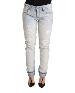 Acht Versleten Jeans Recht Model