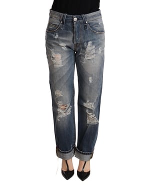 Boyfriend Jeans Versleten Gescheurd