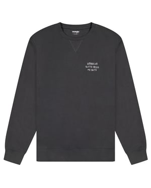 Wrangler - EMBROIDERY CREW FADED BLACK