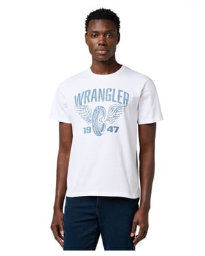 Wrangler - AMERICANA TEE WORN WHITE