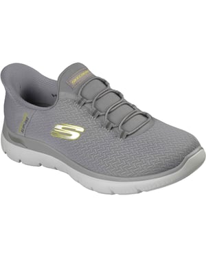 Skechers Arch Fit Summits Kynor Polyester Heren Sneakers Grijs/Limoen