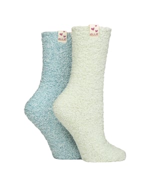 2-Pack Dames Twee Kleurige Gezellige Bed- en Huissokken - Warme Zachte Ontspannende Comfort