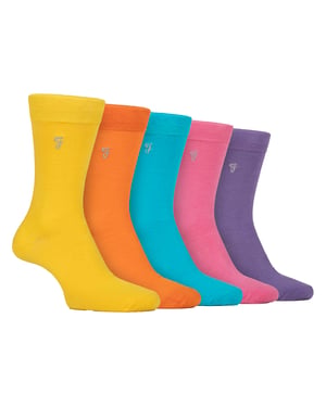 5-Pack Heren Sokken van Bamboe met Patroon - Zacht Ademend Stijlvol Dagelijks Comfort