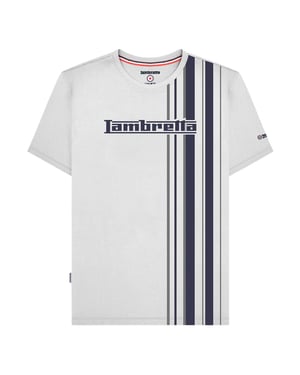 Lambretta Heren Racing Stripe T-shirt (Wit/Navy/Grijs)