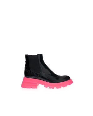 Alexander McQueen Zwarte Leren Chelsea Boots