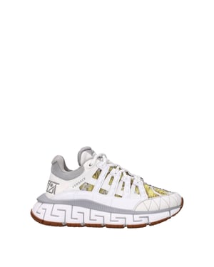 Versace Witte Leren Sport Sneakers