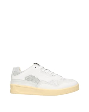 Jil Sander Witte Leren Lage Sneakers
