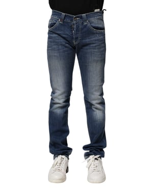 Dondup Blauw Gewassen Skinny Fit Casual Heren Denim Jeans