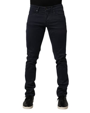 Siviglia Zwarte Mid Waist Katoenen Skinny Denim Heren Trouser Jeans
