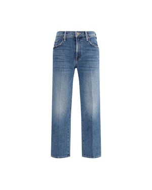Mother Denim Blauwe Katoenen Relaxed Fit Jeans