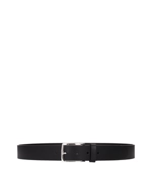 Testoni Zwarte Leren Regular Riem