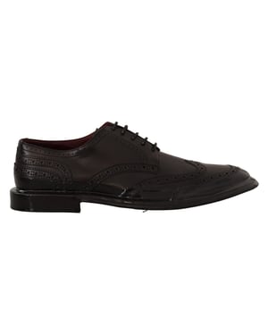 Dolce & Gabbana Zwarte Leren Oxford Wingtip Formele Derby Schoenen