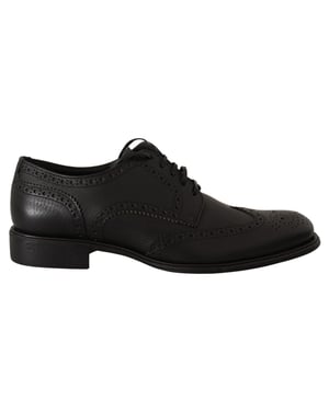 Dolce & Gabbana Zwarte Leren Oxford Wingtip Formele Dresschoenen