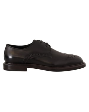 Dolce & Gabbana Zwarte Leren Formele Derby Schoenen