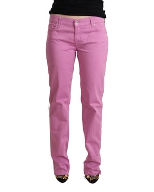 Jacob Cohen Roze Katoenen Lage Taille Slim Fit Jeans