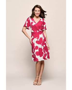 Regina Print Jurk Offwhite / Roze