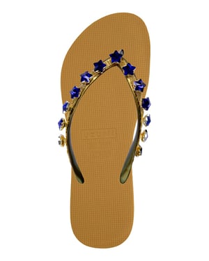 Kleine Blauwe Ster Flip Flop Oker