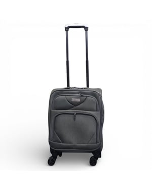 Softshell lichtgewicht grijs nylon 4-wiel reiskoffer Vakantie koffer onder de stoel
