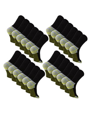 24 Paar Mannen Antislip Grip Werk Sokken | Ademend Duurzaam Boot Sokken met Grip