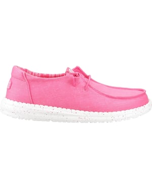HEYDUDE Wendy Stretch Canvas Katoenen Vrouwen Fandango Roze Mocassins Schoenen