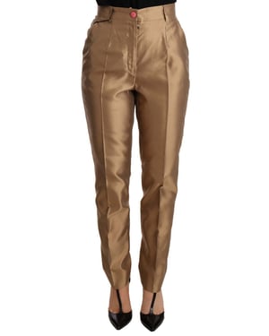 Dolce Gabbana Gouden Zijdebroek