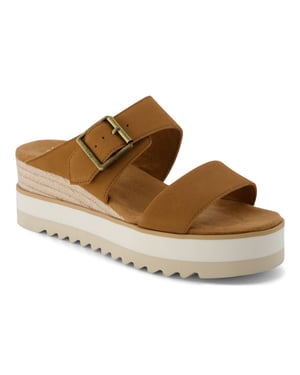 TOMS Diana Leren Dames Bruine Suiker Sandalen