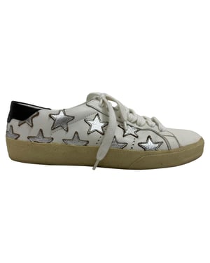 Saint Laurent SL/06 Ster Lage Sneakers in Witte Kalfsleer